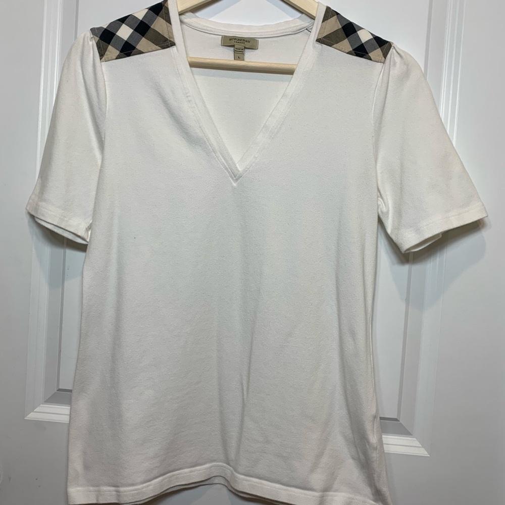 Authentic Burberry Iconic Plaid Shoulder  Top